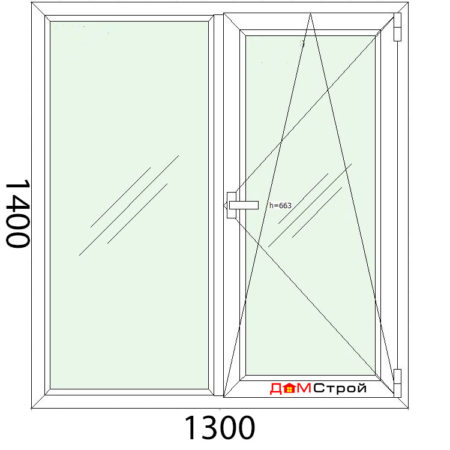 стандартное окно 1300 мм на 1400 мм