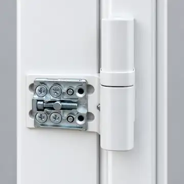 Белая дверная петля с маркировкой 120 кг